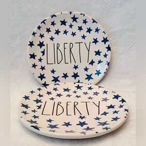 Rae Dunn Liberty Appetizer Dessert Plates - set of 2